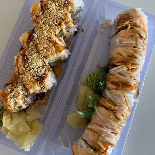 Crunch California Roll and Samurai Roll