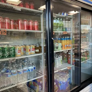a refrigerated beverage display
