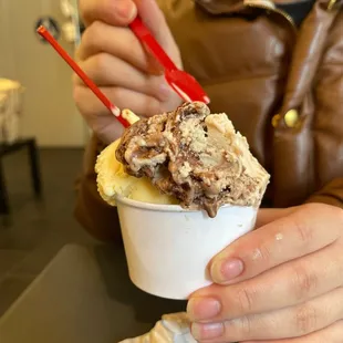 Italian cream and carpriccio (the chocolatey one)