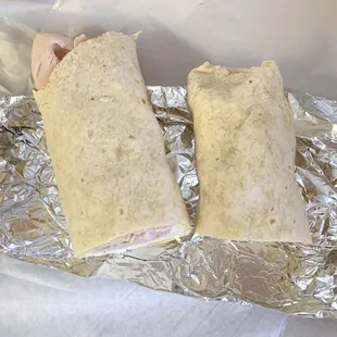 Build Your Own Sandwich: roasted turkey, fresh mozzarella, onions, in a wrap.