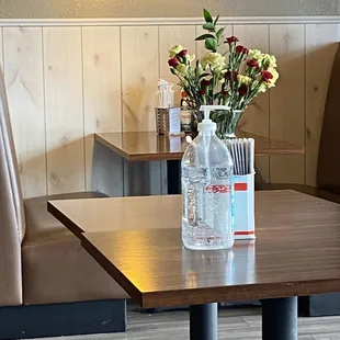 a vase of flowers on a table