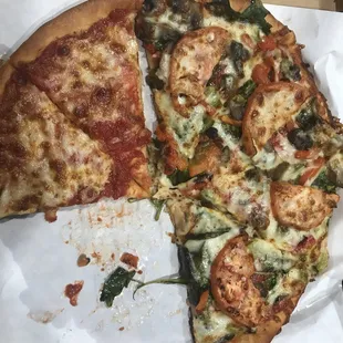 a half eaten pizza