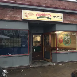 the front of the restaurant