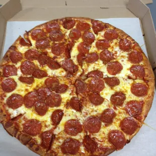 a pepperoni pizza