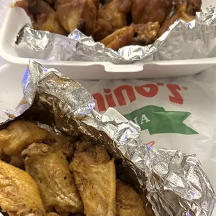 Cajun dry rub and barbecue bone in chicken wings