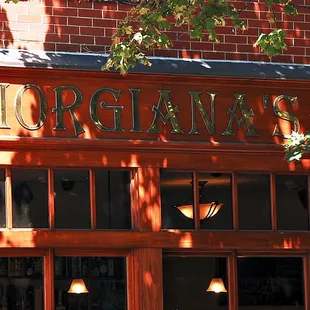 the entrance to the restaurant