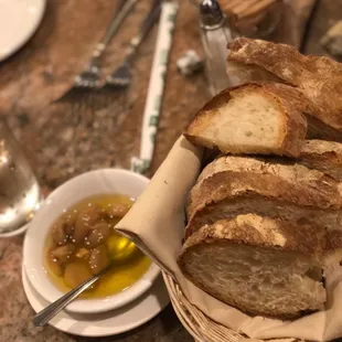 Complimentary bread and olive oil