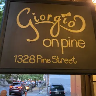 Restaurant street sign