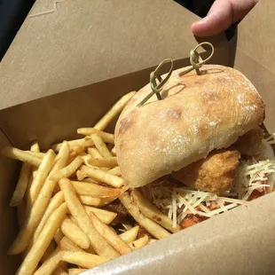 Mama sandwich and fries