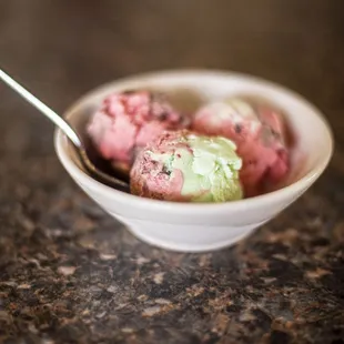 a bowl of ice cream