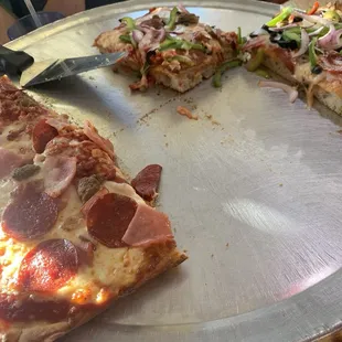 half meat lover half supreme sicilian pizza