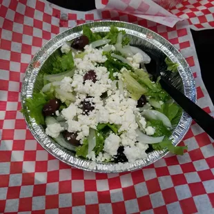 a salad with feta cheese