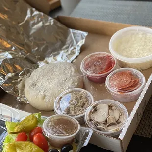 Take home pizza kit was insanely delicious!