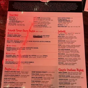 menu
