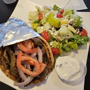 Gyro and salad plate