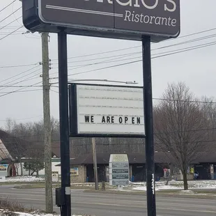 a sign for a restaurant