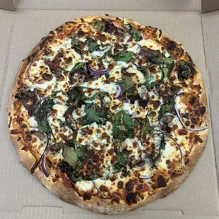 Italian beef, spinach, and onions