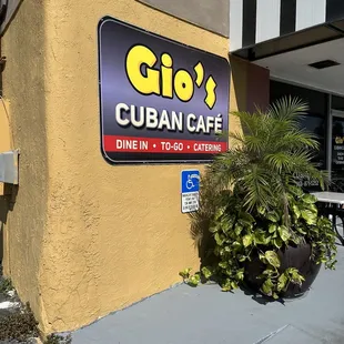 the entrance of the restaurant