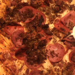 All meat pizza for the boys