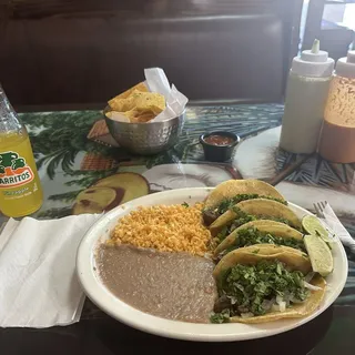 3 Piece Corn Tacos Plate