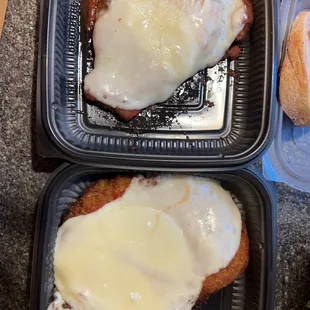 two trays of food