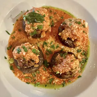 Stuffed baby portobello mushrooms