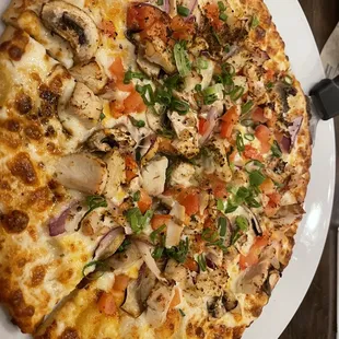 Garlic Chicken and Garlic Gourmet Pizza