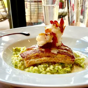 Redfish and Avocado Risotto