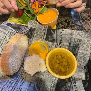 Salad and bread