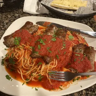 Spaghetti w/Italian sausage