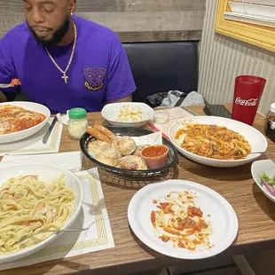 Shrimp Alfredo, Trio Delight