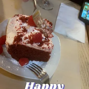 Red velvet cake was so delicious!