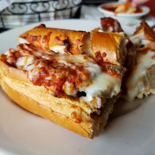 Meatball sub and garlic knots!