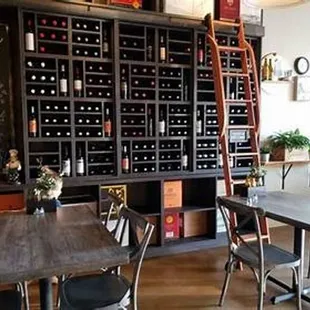 a view of the wine cellar