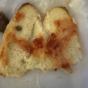 The bread is dry which proves there was hardly any sauce! Just awful!