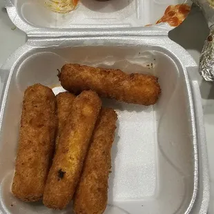 Fried mozarella- nice a crunchy