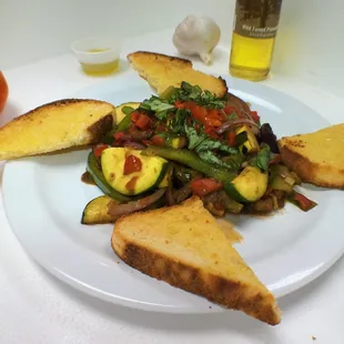 Marinated roasted veggies.