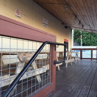 Little patio on the side of the Valero