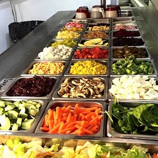 a variety of salads
