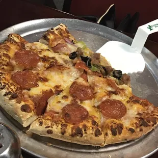 Left over Pepperoni and Combination Pizzas.