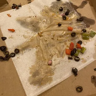 Their greasy, soaked crust olive &quot;special&quot; pizza