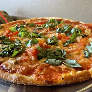 a freshly baked pizza