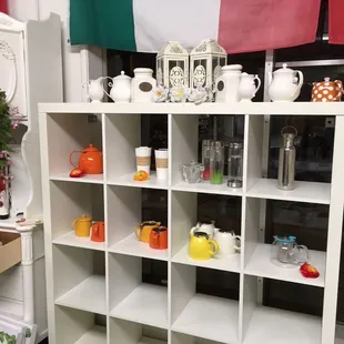 a display of various items