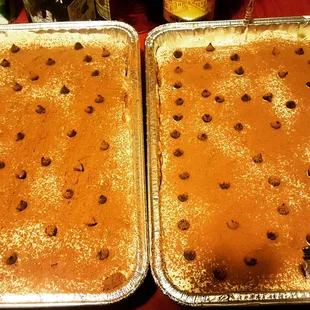 two pans of cake