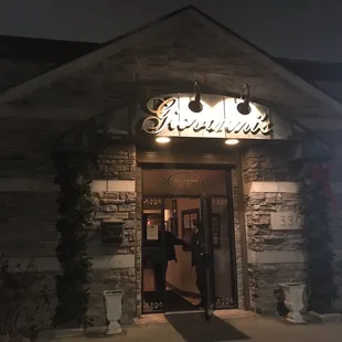 the entrance to the restaurant