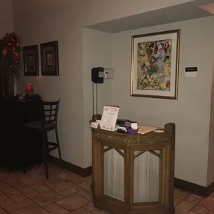 a corner of a dining room