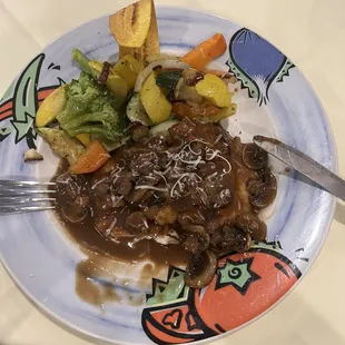 Chicken Marsala with vegetables