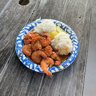 hot and spicy shrimp plate- 17.50$