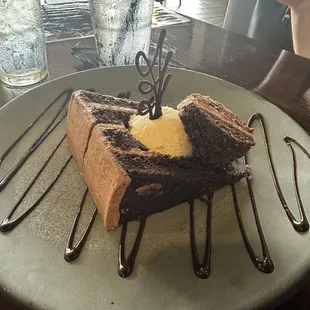 Four layer chocolate cake.