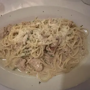 Carbonara with chicken. Excellent.